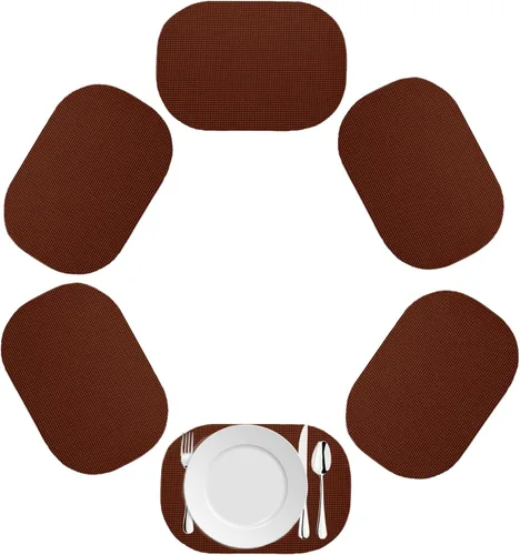 Vista 14 de Kraftware Mantel individual ovalado de red para cualquier mesa de exterior, negro, juego de 6, pequeño