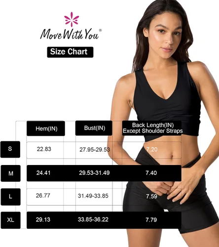 Vista 6 de Move With You Sujetadores deportivos acolchados extraíbles para mujer, camisetas sin mangas para yoga, entrenamiento, correr, espalda cruzada