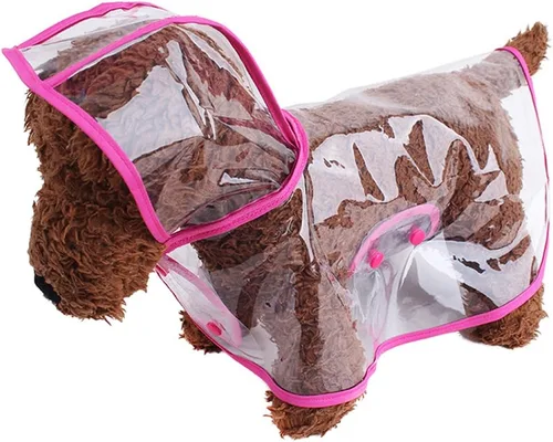 Vista 6 de Impermeable para mascotas, ropa impermeable para perros pequeños, chaqueta de lluvia para cachorros, poncho transparente, ropa de lluvia para perros