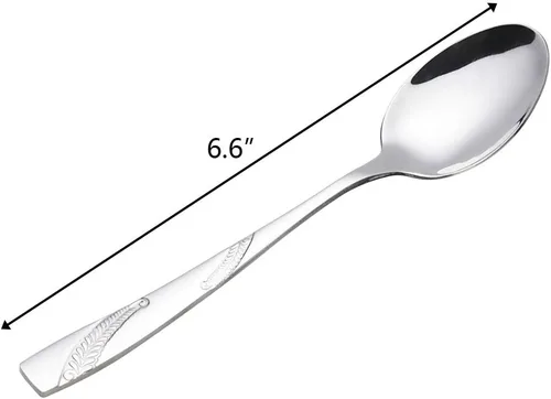 Vista 2 de Bringer Juego de 12 cucharas de postre, acero inoxidable, 6.6 pulgadas