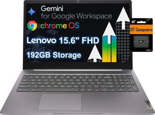 Vista 10 de Lenovo Chromebook 15 Laptop, 15.6" FHD, Intel Celeron N4500, 4 GB de RAM