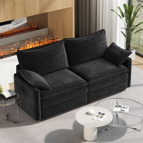 Vista 33 de Vesgantti Sofá modular de 108 pulgadas, cómodo sofá de nube con asiento profundo otomano movible, sofá modular en forma de L, sofás seccionales