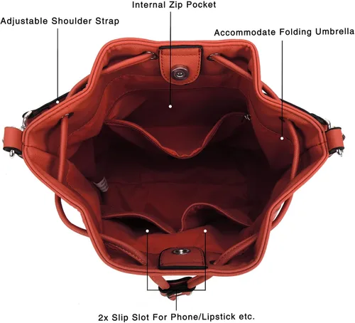 Vista 5 de AFKOMST Bolsos y monederos para mujer con cordón y bolsos de hombro con 2 correas desmontables
