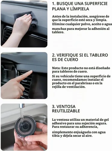 Vista 4 de Soporte universal para teléfono de automóvil, para salpicadero/parabrisas, succión al vacío, con succión más fuerte, soporte de automóvil