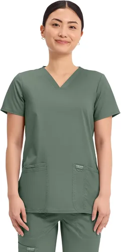 Vista 28 de Workwear Revolution Mujeres Scrubs Top V-cuello WW620 Negro