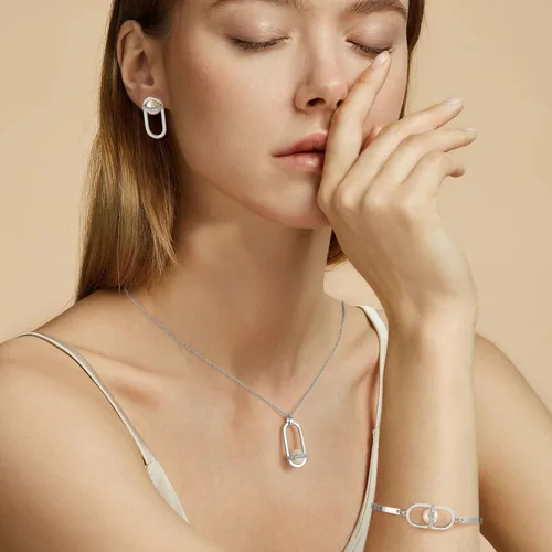 Vista 3 de Collar con dije de perlas para mujer, gargantilla de perlas individuales chapada en oro de 16 quilates, rectangular, circonita cúbica, joyería