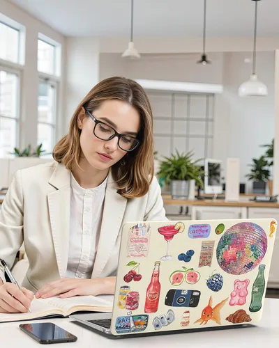 Vista 9 de iCasso - Funda para MacBook Air de 13 pulgadas, diseño de pegatinas vintage 2020 A2337 M1 Macbook Air 13 pulgadas protectora de plástico duro