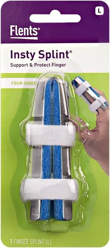 Vista 8 de Flents Férula Insty de 4 lados, protección de doble cara, acolchado de espuma, mediano Finger Splint for Trigger Finger, Fractures, Sprains &