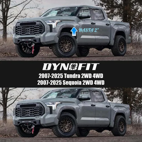 Vista 7 de Dynofit Kit de nivelación de 2 pulgadas para Tundra/Sequoia 2WD 4WD 2007-2026, espaciadores de puntales de suspensión de elevación delantera de 2
