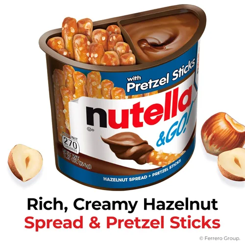 Vista 3 de Nutella & Go Kids Snacks para niños, crema de avellana, paquete de 40, 1.8 onzas