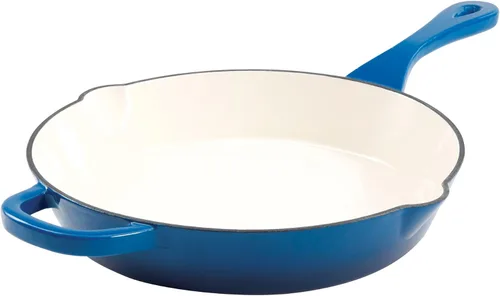 Vista 7 de Crock Pot Artisan - Sartén redonda de hierro fundido esmaltado, 8 pulgadas, color rojo escarlata