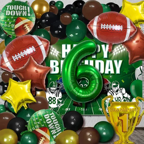 Vista 2 de Set de Globos de Fútbol Decoraciones para Fiesta de Cumpleaños de Fútbol Decoraciones de Partido de Fútbol Tema Deportivo para Cumpleaños