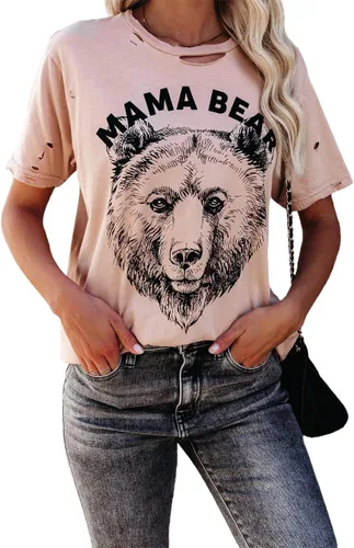 Vista 3 de INFITTY - Camiseta estampada de manga corta para mujer, básica, informal, para verano, diseño de relámpago y leopardo