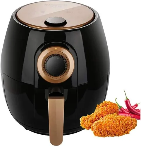 Vista 3 de Freidora de aire sin aceite, horno tostador eléctrico de pollo profundo para pizza, 4.2 cuartos de galón, 1350 W caliente, control de perilla con 5