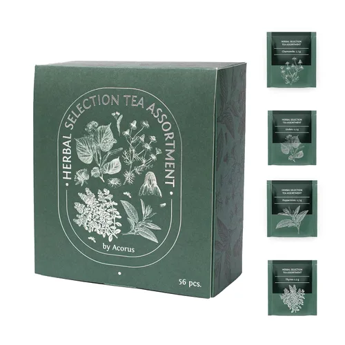 Vista 12 de ACORUS Juego de té de sabor otoñal, paquete variado de té de hierbas naturales, caja de té surtida, juego de regalo de té de 6 tés diferentes