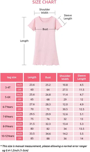 Vista 5 de BANGSAUR Conjunto de vestido de algodón para niña, vestido de princesa con estampado de corazón, 2 unidades, vestido casual para niña de 3 a 12 años