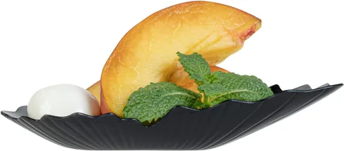 Vista 8 de Restaurantware Mini platos de plástico de 3.3 x 3.3 pulgadas, 100 platos desechables – Platos de degustación de plástico negro en forma de concha