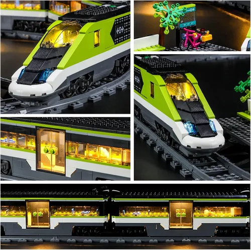 Vista 4 de YEABRICKS Luz LED para Lego-60337 City Express modelo de bloques de construcción de tren de pasajeros (juego de Lego no incluido)