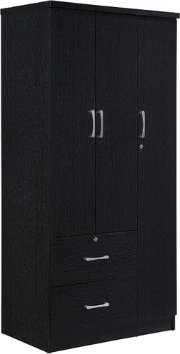 Vista 10 de Hodedah 3 puertas, 2 cajones, 3 estantes en armarios de dormitorio de haya Hayedo