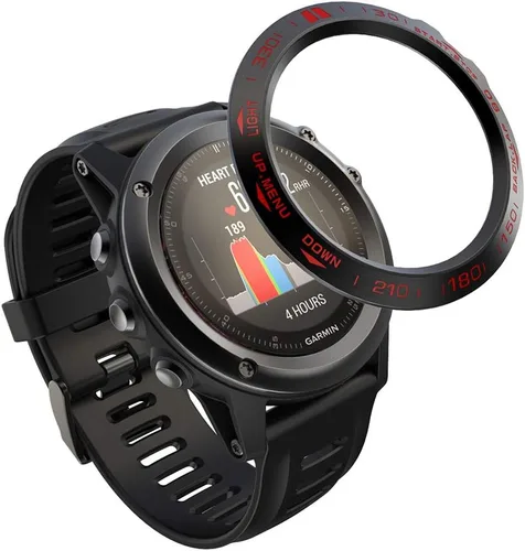 Vista 8 de REYDA Bisel de reloj compatible con Garmin Fenix 3/Fenix 3 HR Bisel Ring, acero inoxidable bisel Loop cubierta adhesiva resistente a los arañazos