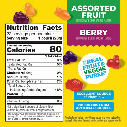 Vista 2 de Mott's Surtido de aperitivos con sabor a frutas, hechos con puré de fruta