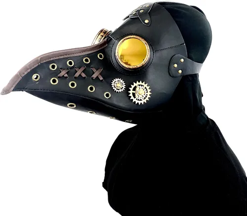 Vista 9 de Máscara de médico de la peste steampunk máscara de nariz larga para disfraz de Halloween, fiesta de cosplay