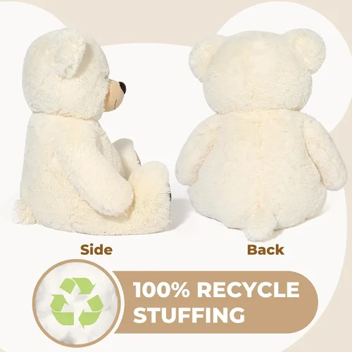 Vista 4 de LotFancy - Oso de peluche de 20.0 pulgadas, lindo oso de peluche con huellas, regalo para niños bebés pequeños en baby shower, cumpleaños Cute