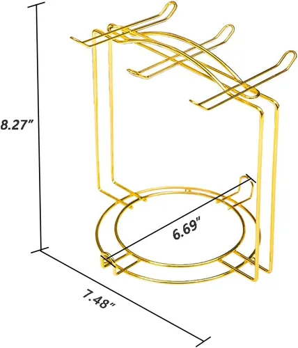 Vista 2 de YY YEARCHY Soporte para tazas de café, soporte escurridor de tazas de espresso, organizador de árbol de taza de metal con 6 ganchos para encimera