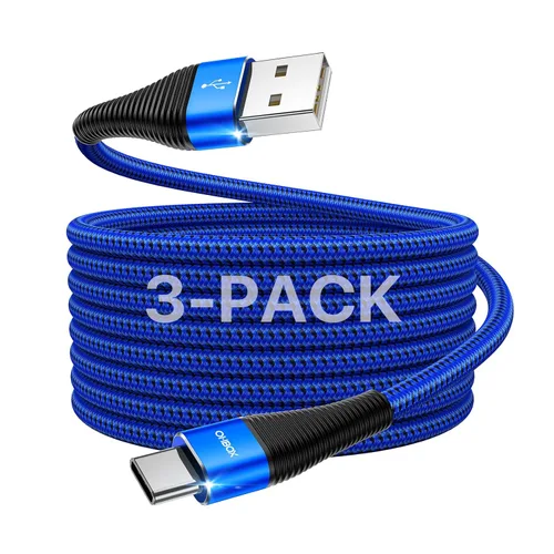 Vista 16 de Cable USB C a USB C de 3 pies, paquete de 3 unidades, 100 W, tipo C a C Negro