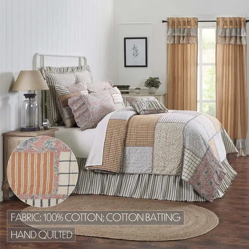 Vista 3 de VHC Brands Kaila Country Farmhouse Dormitorio Decoración Patchwork Luxury King Quilt 120x105