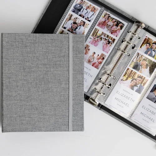 Vista 21 de Álbum de Fotos de Cabina de Fotos 2x6 - Cuaderno con Purpurina de 6 Anillos Carpeta Brillante con 20 Fundas para Fotos de 2 por 6 - Se Adapta a 80