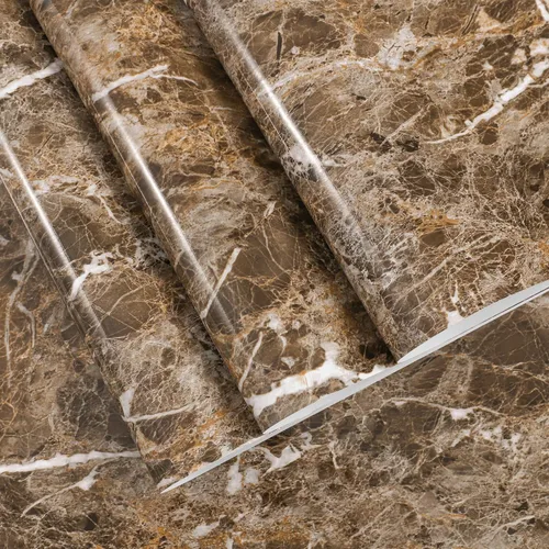 Vista 7 de practicalWs Papel de contacto de mármol marrón Encimera de papel