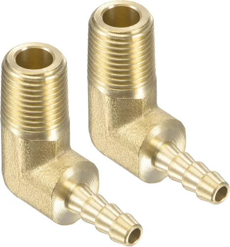 Vista 8 de M METERXITY Accesorios de púas de manguera de latón - Codo de 90 grados Conector de tubo de latón de 1/4 de pulgada Aplicar al gas de agua