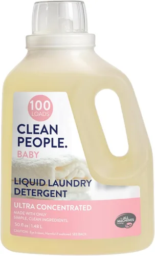 Vista 9 de The Clean People Detergente líquido para ropa, embalaje reciclable, lucha contra las manchas, ultra concentrado, jabón de lavandería, sin fragancia