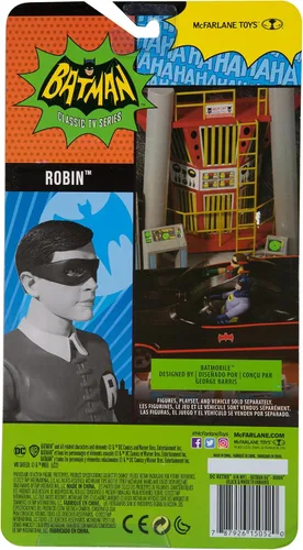 Vista 2 de DC Retro Batman 1966 - Figura de acción de 6 pulgadas Wave 5 - Robin blanco y negro