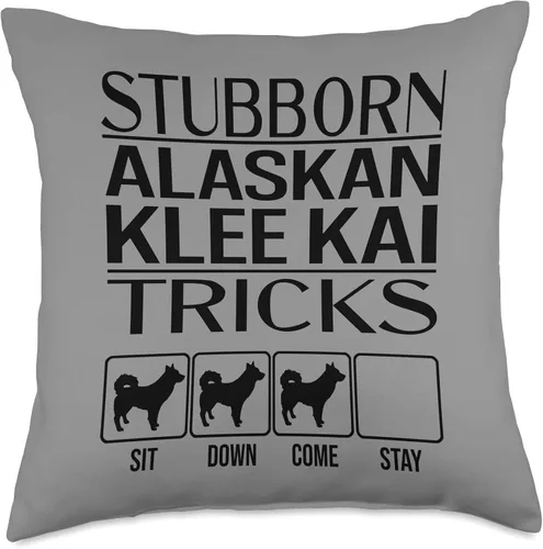 Vista 5 de Stubborn Alaska Klee Kai Tricks, Funny Alaska Klee Kai Throw Pillow