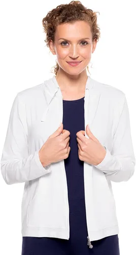 Vista 53 de Sudadera con capucha para la costa, de Coolibar, para mujer, UPF 50+, protege del sol