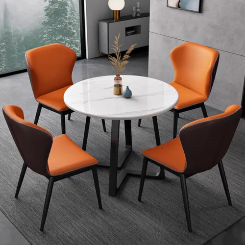 Vista 10 de YVYKFZD 5 Piece Kitchen Dining Table Set, Office Reception Room Club Table and Chair Set, Small Round Conference Table, Simple Coffee Table