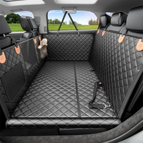 Vista 10 de REEVAA Funda de asiento de automóvil para perro para asiento trasero, hamaca de perro de fondo duro, extensor de cama para mascotas para 2-4 perros