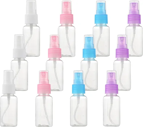 Vista 8 de SINIDE Botellas de spray vacías de 3.4 fl oz/3.4 onzas, juego de mini botellas de viaje de plástico azul de niebla fina, contenedores portátiles