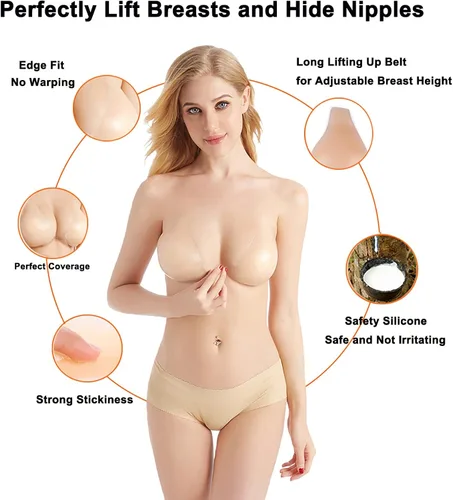 Vista 3 de Brasier adhesivo, sujetadores adhesivos con cuchara para mujeres para levantar los senos rápidamente.