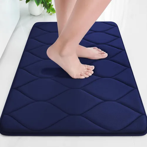 Vista 21 de Colorxy - Alfombra de baño de espuma viscoelástica, ultrasuave y antideslizante, absorbe el agua, lavable a máquina, tapete para suelos de ducha