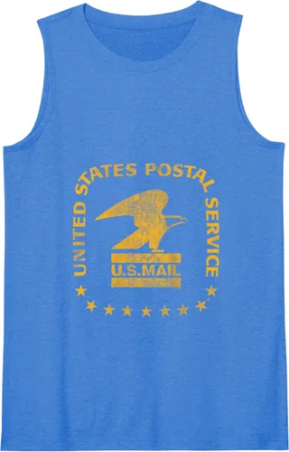 Vista 6 de USPS Servicio Postal de los Estados Unidos Vintage Mail Seal Tank Top, Negro -, Pequeña