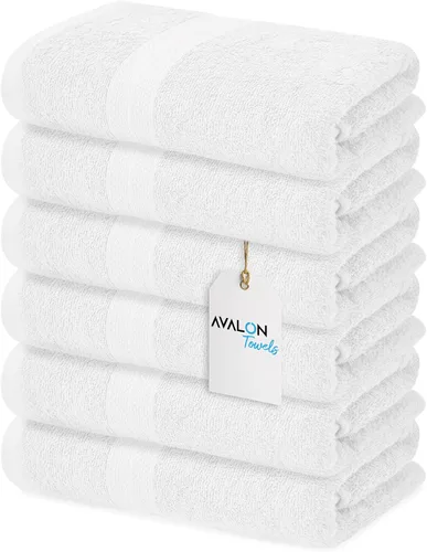 Vista 11 de Avalon Towels Toallas de baño para baño, 100% algodón, color negro, paquete de 12 (24 x 48 pulgadas), juego de toallas de baño de secado rápido