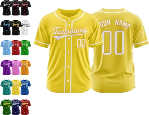 Vista 18 de Camiseta de béisbol personalizada, nombre de béisbol personalizado, logotipo de número, camiseta de béisbol personalizada para hombres, mujeres