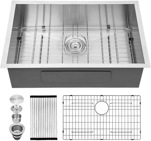 Vista 47 de Kichae Fregadero de Barra Bajo Montaje - Fregadero de Barra de Preparación de 12 x 15 Pulgadas de Acero Inoxidable Calibre 16 Fregadero de Cocina