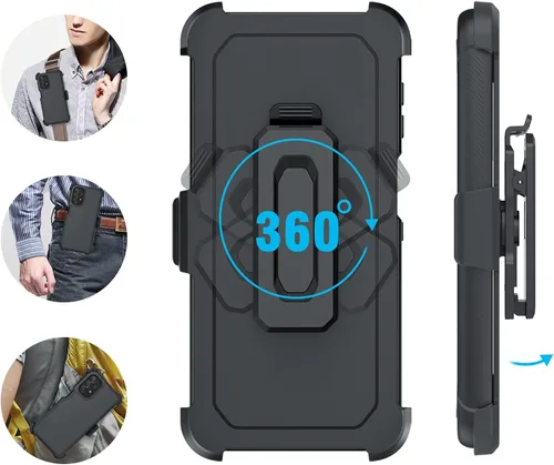 Vista 5 de DUEDUE Funda para Samsung A32 5G, grado militar a prueba de golpes, protección contra caídas, cuerpo completo, resistente, con soporte de clip