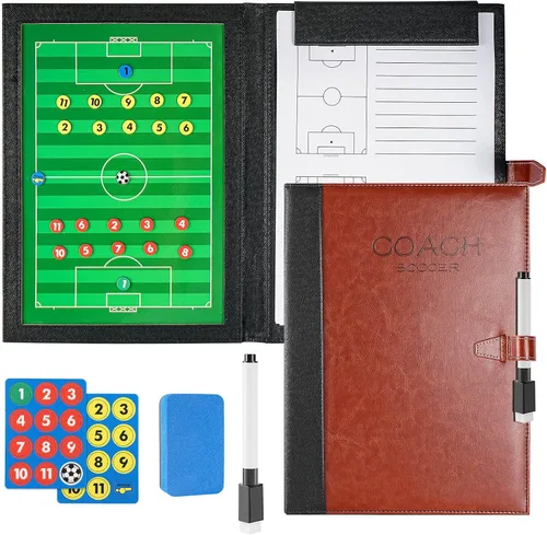 Vista 13 de Pure Vie Tabla magnética de tácticas de entrenamiento de fútbol, portapapeles de fútbol portátil para entrenadores de fútbol de borrado en seco