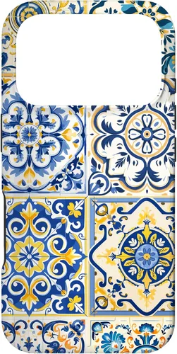 Vista 30 de Funda para iPhone 17 con diseño de azulejos mediterráneos sicilianos