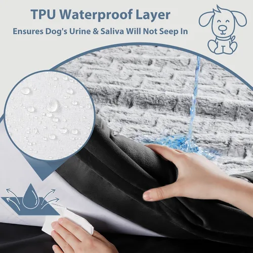 Vista 2 de WNPETHOME Cama extragrande XL para perro, sofá lavable para perro con funda impermeable extraíble, sofá cama grande ortopédica para mascotas